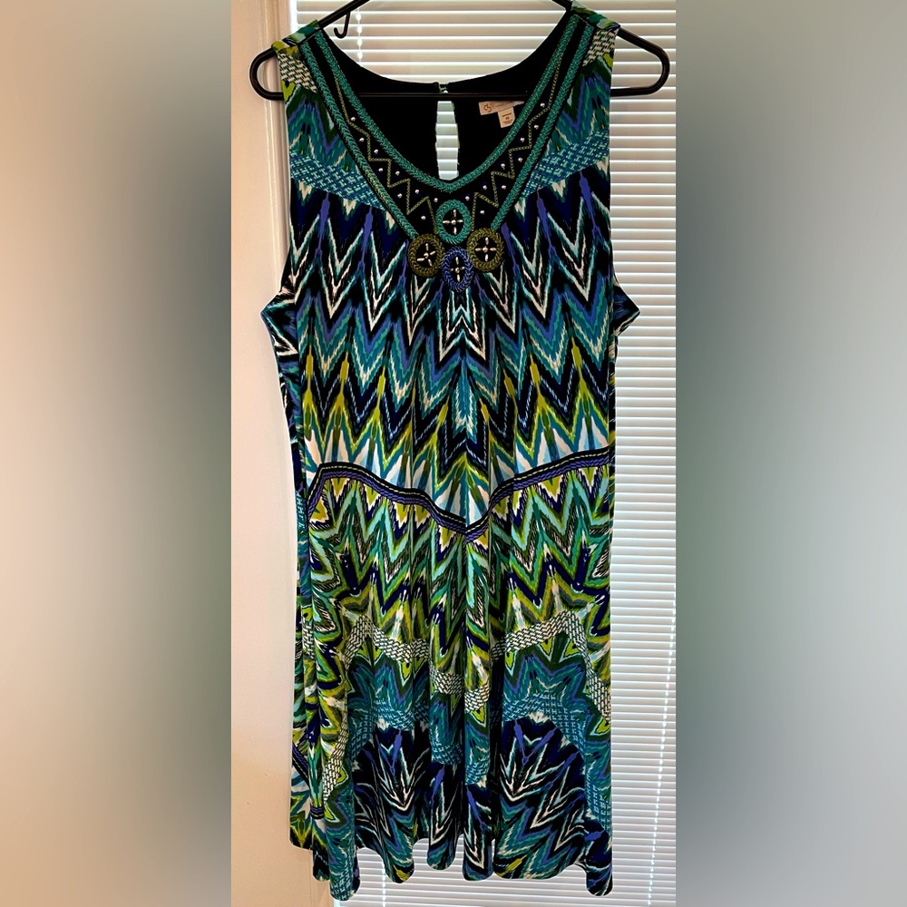 Dressbarn Woman Sleeveless Trapeze-Style Dress, Size 18W